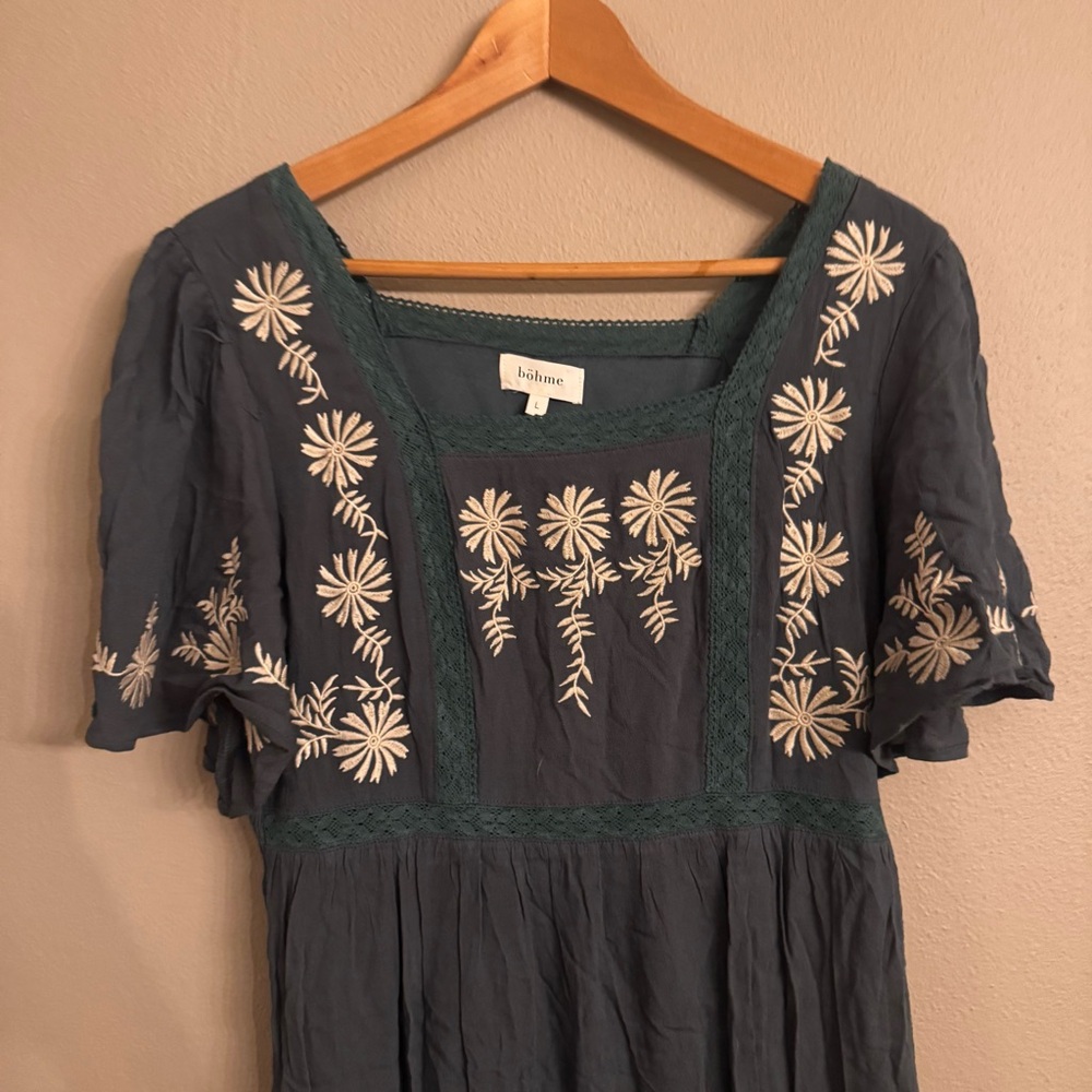 BOHME Floral Embroidered Midi Dress - Picture 4 of 6